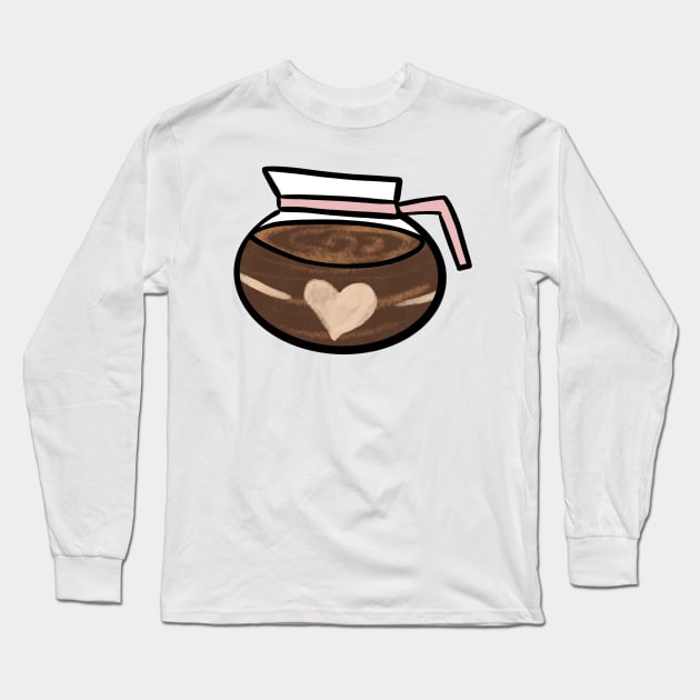 Coffee Pot Cute Coffee Dates for Coffee Lovers Cute Coffee Pot Cafetiere I Love Coffee Latte Espresso Expresso French press Caffeine Lovers Gift Cute Coffee Lover Gift Cappuccino Arabica Latte Macchiato Unique Design Indie Design Long Sleeve T-Shirt by nathalieaynie